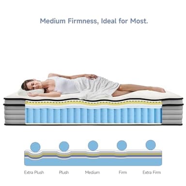 ONBRILL Hybrid Mattress, Queen Size Mattress in a Box with Gel Memory Foam and Individually Pocket Coils Springs, CertiPUR-US Certified, Motion Isolation, Fiberglass Free, Pressure Relieving - Image 3