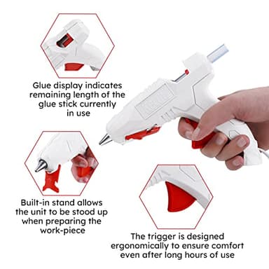 KeLDE 40W Fine Tip Hot Glue Gun Kit, With 10pcs Glue Sticks 0.43x4" High Temperature Melting For Precise Handcraft, DIY Project, Home Decor, Repairs - Image 3