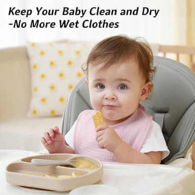 Kewlife gift Muslin Baby Bibs 6-Pack Baby Drool Bandana Bibs for Baby Girls Boys Infant Newborn Toddler Drooling and Teething (Macaron Pink) - Image 4