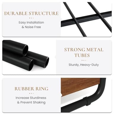 SHA CERLIN Full Size Metal Bed Frame with Wooden Headboard and Footboard, Heavy Duty Platform Frame with Under-Bed Storage, Noise Free, No Box Spring Needed, Vintage Walnut - Image 6