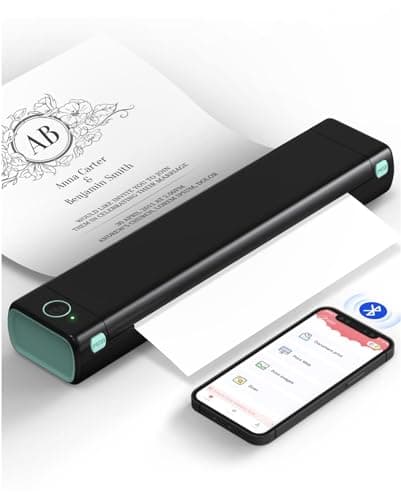 Phomemo Portable Printers Wireless for Travel, M08F Inkless Thermal Printer Support for 8.5"x11" US Letter, Small Bluetooth Printer Compatible with Phone, Laptop for Car, Office, Home Use, School - Image 1
