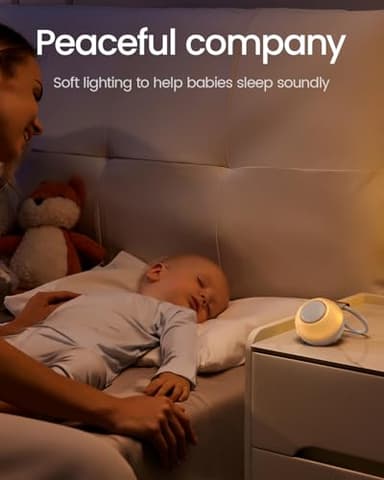 CHICWAY 2025 Mom's Choice Awards, Portable Sound Machine for Baby Adult, AI Cry Detection, 18 Soothing Sound, Bluetooth Rechargeable White Noise Machine for Home Office Travel, Nursery Light, Gray - Image 5