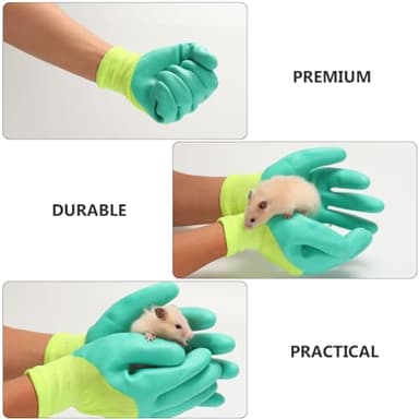 2 Pairs Hamster Gloves, Animals Glove to Handle Hamsters Hamster Bite Gloves Small Animal Handling Gloves Bite Gloves for Hamsters Rubber Pet Cat Gloves - Image 7