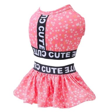 CuteBone Two Piece Dog Sports Dress Athleisure Puppy Skirt Lightweight Small Dogs Girl Clothes Cat Apparel SPS11M - Image 7