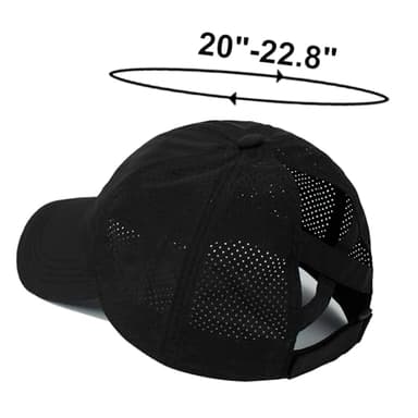 HGGE Womens Criss Cross Ponytail Baseball Cap Adjustable High Messy Bun Trucker Hats Quick Drying Mesh Dad Ponycap for Outdoor Sports Travel Black - Image 2