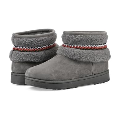 WHITE MOUNTAIN Women's Icons Faux Fur Slip-On Bootie, Grey, 8.5 M - Image 2