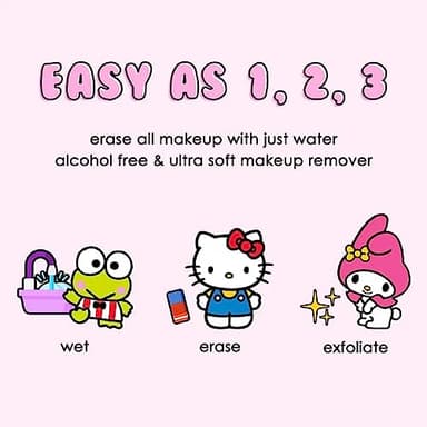 The Original MakeUp Eraser, 7-Day Set, Erase All Makeup With Just Water, Including Waterproof Mascara, Eyeliner, Foundation, Lipstick, Sunscreen, and More! (Hello Kitty and Friends), 7ct. - Image 7
