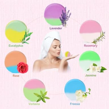 28 Pack Aromatherapy Shower Steamers, Individually Wrapped 7 Scents Bath Bombs,Natural Essential Oil Home SPA Self Care Stress Relief, Perfect Gifts for Her on Birthday Mother's Day Gift Set - Image 2