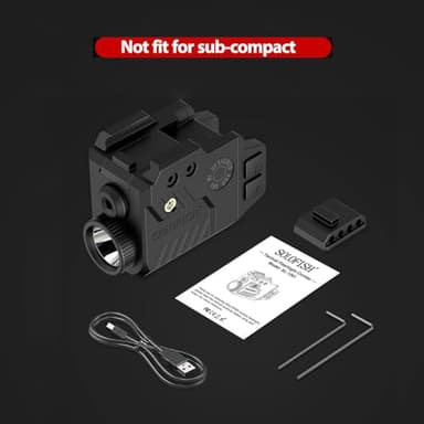 Solofish 800 Lumens Pistol Light Laser Combo, Strobe Function for Green/Red/Blue Laser and Tactical Light with Slidable Rail Fits Guns w/Rail - Image 6