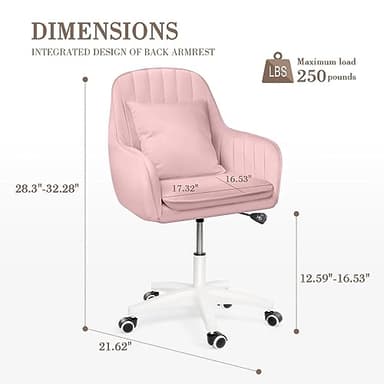 HDHNBA Cute Office Chair Home Computer Chairs Adjustable Task Chairs Modern Office Chair Makeup 360° Swivel Computer Mid Back Chair - Image 2