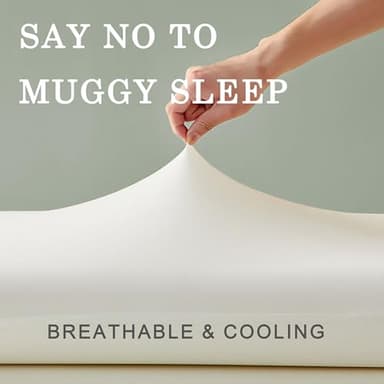 Moccabebe Memory Foam Pillow with Cooling Cover, Bed Pillow for Sleeping, Medium Pillow for Back/Side/Stomach Sleepers, Queen Size - Image 2