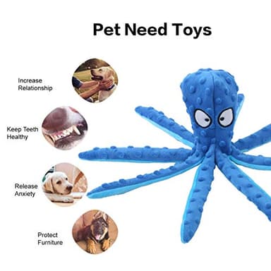 CPYOSN Dog Squeaky Toys Octopus - No Stuffing Crinkle Plush Dog Toys for Puppy Teething, Durable Interactive Chew Toys for Small, Medium and Large Dogs Training and Reduce Boredom, 2 Pack - Image 6