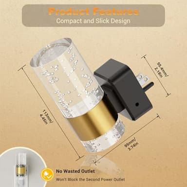 JandCase Night Light, Night Lights Plug into Wall,2 Pack 3000K Dimmable LED Night Light with Adjustable Brightness, Automatic Night Lights Plug in with Auto Light Sensor, for Bathroom Hallway Decor - Image 3