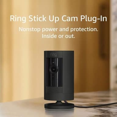 Like-New Ring Stick Up Cam Plug-In HD security camera with two-way talk, Works with Alexa - Black - Image 6