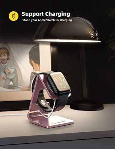 Lamicall Stand for Apple Watch, Charging Stand Holder - Apple Watch Accessories, Desk Watch Stand Holder Charging Dock Station Compatible with iWatch Series SE Ultra/Series 8/7/6/5/4/3/2/1 - Image 2