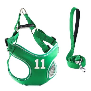 Reflective Dog Harness Breathable Adjustable Pet Harness with Handle for Outdoor Walking,Easy Control for Small,Medium Breeds (Green,L) - Image 1