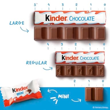 Kinder Chocolate Mini, 29.2 oz Bulk Pack, Up to 138 Minis, Milk Chocolate Bar with Creamy Milky Filling, Individually Wrapped Candy - Image 9