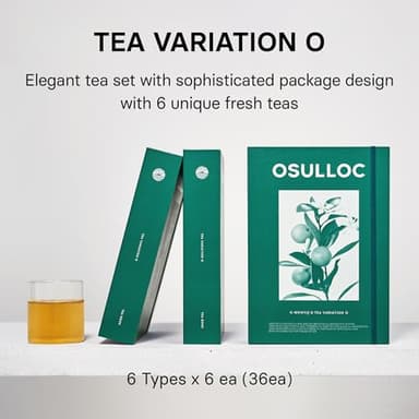 OSULLOC TEA VARIATION "O" (36 Count, 6 Types x 6 ea), Elegant & Sophisticated designed Tea Gift Set, Perfect Tea Set for your Daily Tea-Lifestyle, 6 Premium Organic Pure & Blended Tea from Jeju Island - Image 3
