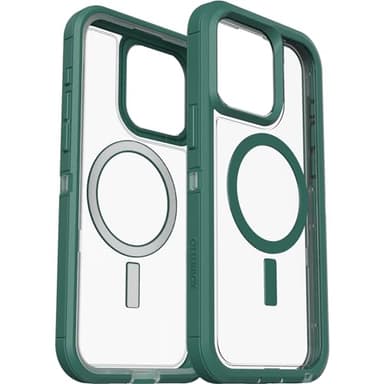 OtterBox iPhone 15 Pro MAX (Only) Defender Series XT Clear Case - Velvet Evergreen (Clear), screenless, Rugged, Snaps to MagSafe, Lanyard Attachment - Image 6