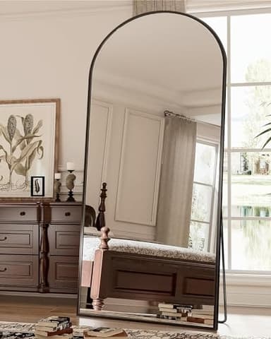 Antok Full Length Mirror, 71"x28" Floor Mirror, Oversized Floor Standing Mirror Freestanding Full Body Mirrors with Stand for Bedroom, Hanging Mounted Mirrors for Living Room Cloakroom, Black - Image 2