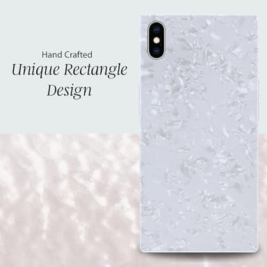 Cocomii - Rectangle Case Compatible with iPhone Xs/X - Opalescent Pearl, Glitter Sparkle, Glossy, Women Girls Men, Protective Phone Case for iPhone Xs/X 5.8 inch, White - Image 4
