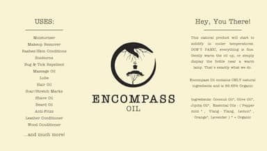 All Natural Encompass Oil, Body Oil, Hair Oil, Natural Skin Care, 16 oz (Glass Bottle) - Image 3