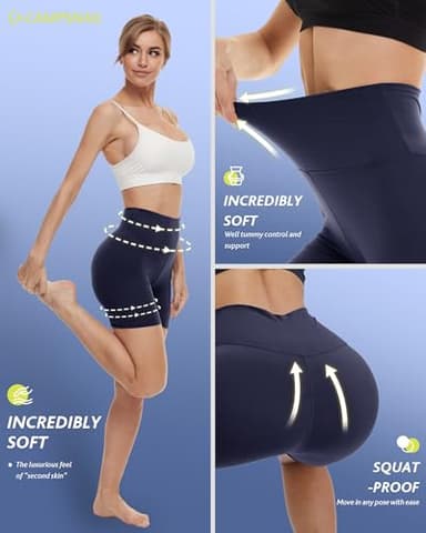 CAMPSNAIL 4 Pack Biker Shorts for Women High Waist - 5"/8" Tummy Control Soft Athletic Yoga Workout Running Gym Shorts - Image 2