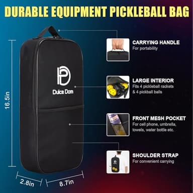 DULCE DOM Pickleball Paddles, USAPA Approved Set with 4 Premium Wood Balls and Bag, Rackets Gifts for Beginners & Pros, Women Men - Image 5