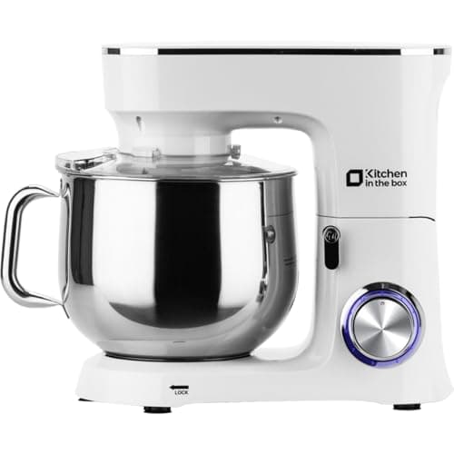 Kitchen in the Box Stand Mixer, 900W 8.5 QT Kitchen Electric Mixer, 10-Speed Large Capacity Tilt-head Food Mixer with Dough Hook, Wire Whip, Flat Beater & Splash Guard (White) (Renewed) - Image 1
