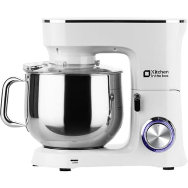 Kitchen in the Box Stand Mixer, 900W 8.5 QT Kitchen Electric Mixer, 10-Speed Large Capacity Tilt-head Food Mixer with Dough Hook, Wire Whip, Flat Beater & Splash Guard (White) (Renewed) - Image 1