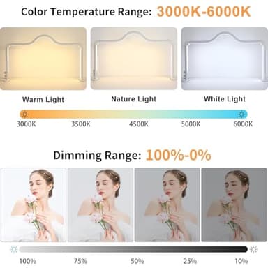 Afatnao Upgraded Nail Tech Lamp for Desk, 34 in Foldable Large Nail Light with Phone Holder, 3 Modes 3000K-6000K LED Manicure Lamp, Half Moon Light for Lash Eyelash Extension, Tattoo, Eyebrows - Image 2