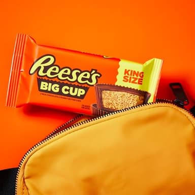 REESE'S Big Cup Milk Chocolate King Size Peanut Butter Cups, Candy Packs, 2.8 oz (16 Count) - Image 5