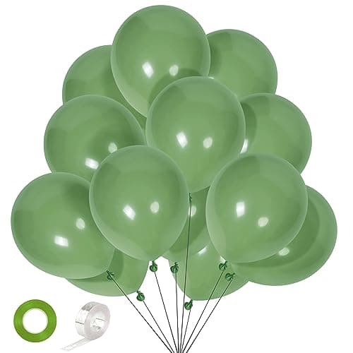 CANREVEL Sage Green Balloons - 50pcs 12 Inch Olive Green Latex Balloons for Birthday Party Baby Shower Wedding Christmas Holiday Balloon Jungle Decorations - Image 1
