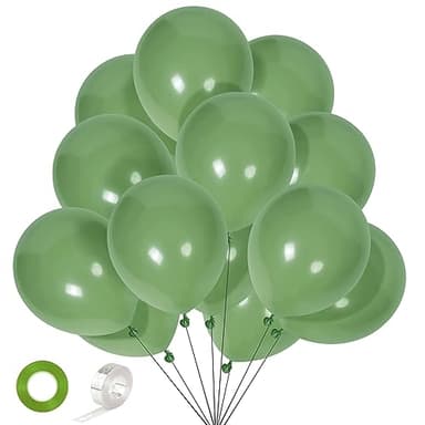CANREVEL Sage Green Balloons - 50pcs 12 Inch Olive Green Latex Balloons for Birthday Party Baby Shower Wedding Christmas Holiday Balloon Jungle Decorations - Image 1