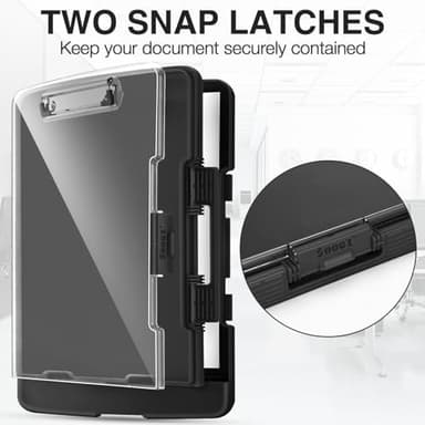 Sooez Original Clipboard with 2 Storage & Pen Holder, Heavy Duty Clip Boards 8.5x11 with Dual Storage, Clearview Dry Erase Coach Clipboard with Real Hinge, High Capacity, School & Office Supplies - Image 6