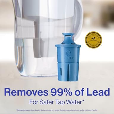 Brita Everyday Elite Water Filter Pitcher, Removes 99% of Lead, Includes 1 Filter, 10-Cup Capacity, Blue - Image 2