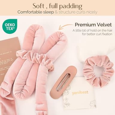 Yanibest Heatless Hair Curler, No Heat Hair Curlers to Sleep in, Super Soft Ribbon Wrap for Long Hair, Overnight Heatless Curling Set with Scrunchies and Clip, for All Hair types - Image 3