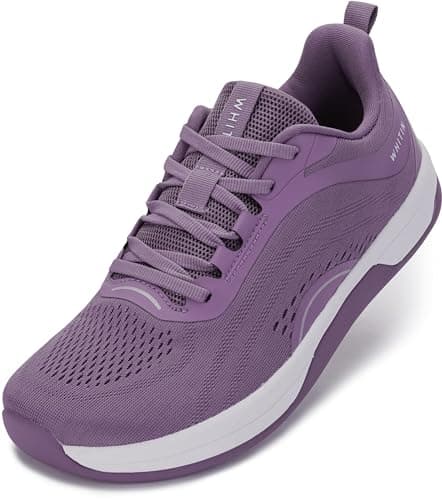 WHITIN Women's Zero Drop Wide Toe Box Road Running Shoes Width Walking Sneaker Size 7 Comfy Slip Resistant Sport Training Tennis Sport 38 Purple - Image 1