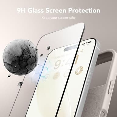 GONEZ Magnetic for iPhone 16 Pro Case, Compatible with MagSafe, [Screen Protector + Camera Lens Protector], Silicone Shockproof Anti-Scratch Protective Phone Case 6.3 inch, Stone - Image 5