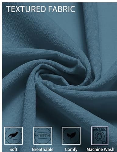COOFANDY Shirts for Men Linen Shirts Short Sleeve Button Up Business Casual Shirts Summer Shirts Grey Blue - Image 5