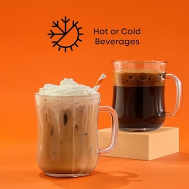 JoyJolt Glass Coffee Cups - 15.5oz Diner Coffee Mug Set of 4 Glass Coffee Mugs. Coffee Bar Accessories, Cafe Style Clear Coffee Mug, Cappuccino Cup, Latte Cup, Tea Cup, Large Espresso Glasses. - Image 5