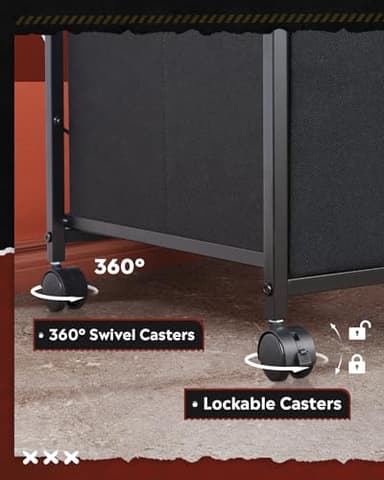 DEVAISE Mobile File Cabinet, Rolling Printer Stand with 3 Drawers, Fabric Vertical Filing Cabinet fits A4 or Letter Size for Home Office, Black - Image 7