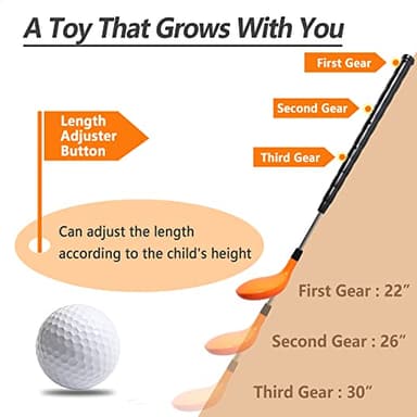 iPlay, iLearn Kids Golf Toys Set W/Left & Right Club Head, Boys Outdoor Sport Toy Age 3-5, Toddler Indoor Golf Ball Game, Child Exercise Active, Yard Play Birthday Gift 4 6 7 8 Year Olds Toddler Girl - Image 5