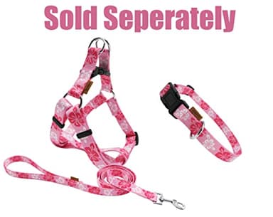 Aiminto Dog Collar, Cute Floral Pattern, Soft and Adjustable Collar with Quick Release Buckle (M (Neck 14-24", Width 3/4"), Hawaiian Pink) - Image 5