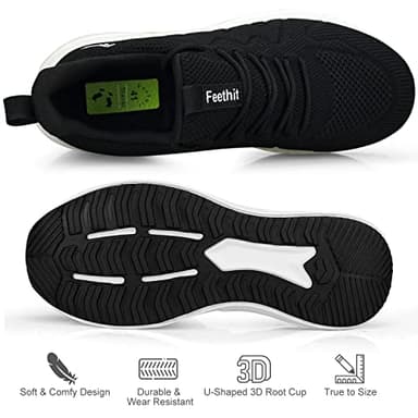 Feethit Mens Running Shoes Slip on Walking Tennis Shoes Lightweihgt Breathable Non Slip Fashion Sneakers for Work Gym Travel Black White 11 - Image 5