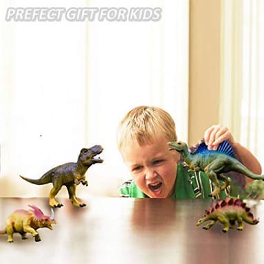 OuMuaMua Dinosaur Toys, Plastic Dinosaur Figure Set, Ideal Education Toys for Kids and Toddler, Including T-Rex, Stegosaurus, Monoclonius, 6 to 7 Inch Large Size, 6 Pack - Image 9