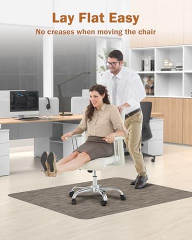 Blvornl Office Chair Mat for Hardwood Floor, 35.4"*47.2" Desk Computer Chair Mat for Hard Wood, Large Anti-Slip Hard Floor Protector Rolling Chair Mat, PVC Mat Desk Rug for Office and Dark Brown - Image 8
