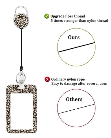 COOKOOKY 2 Pack Badge Holder and Heavy Duty Retractable Reel, ID Badge Holders with Retractable Clip for Nurse Teacher Student Office Women Men - Image 4