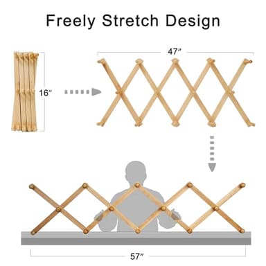 SKOLOO Hat Rack for Wall with 14 Hooks, Solid Wooden, Modern, Expandable Coat Rack Wall Mount for Coats, Hats, Bags, Baseball Caps, White - Image 6