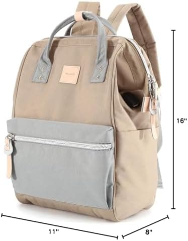 Himawari Laptop Backpack for Women & Men - Travel Backpack With USB Charging Port, Water Resistant, Large Business Bag, College & Doctor Bag (1881-Khaki+leaden22# - Image 5
